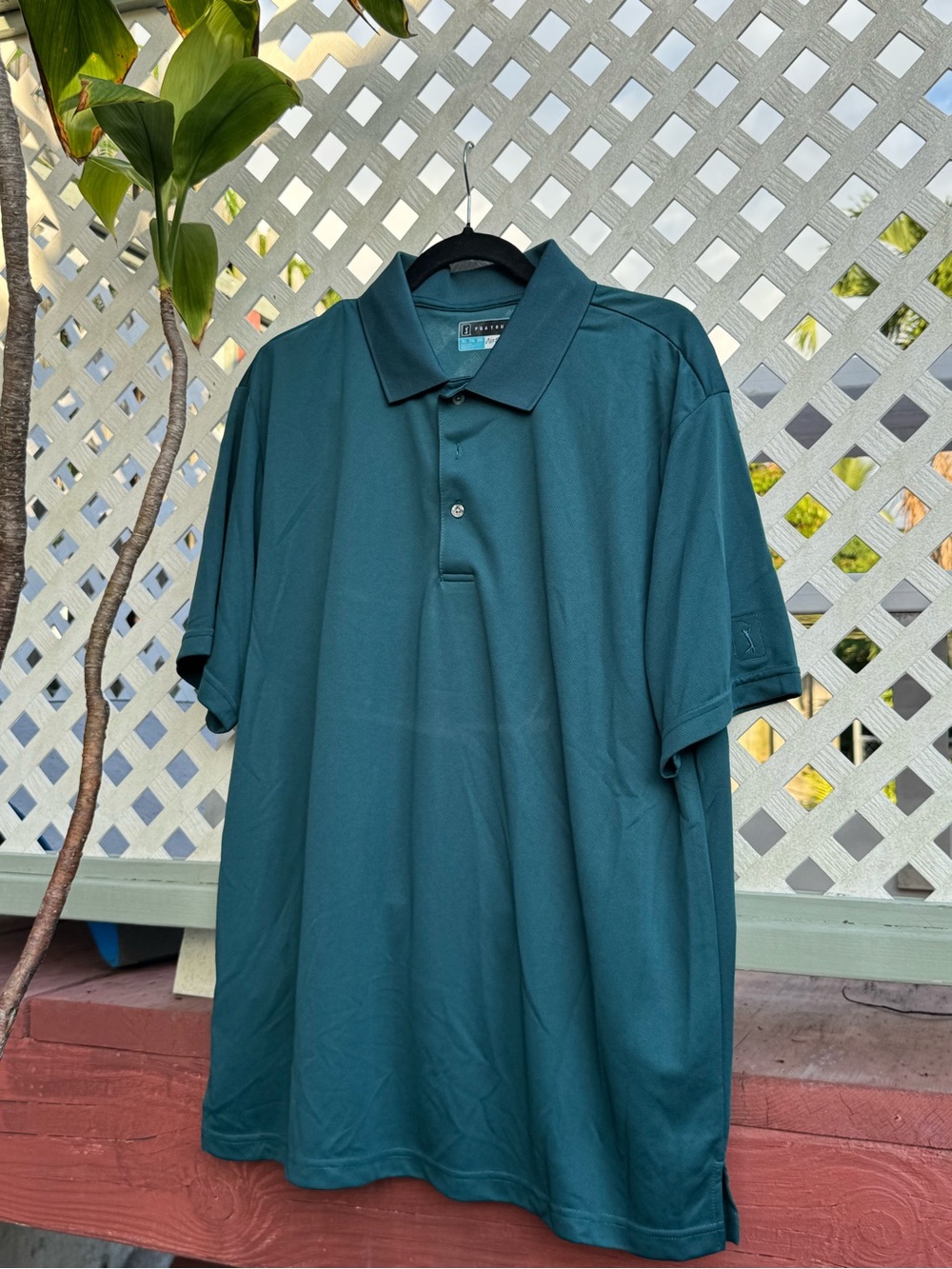 PGA Tour Men's Teal Short-Sleeve Polo